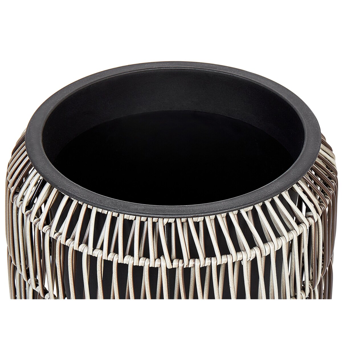 Zestaw 2 doniczek na kwiaty z technorattanu jasnobrązowy BRODIEA