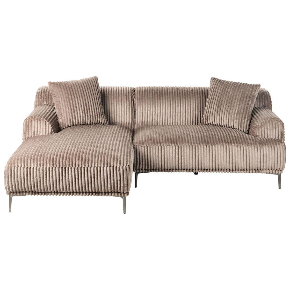 Narożnik prawostronny sztruksowy jasnobrązowy STENUM