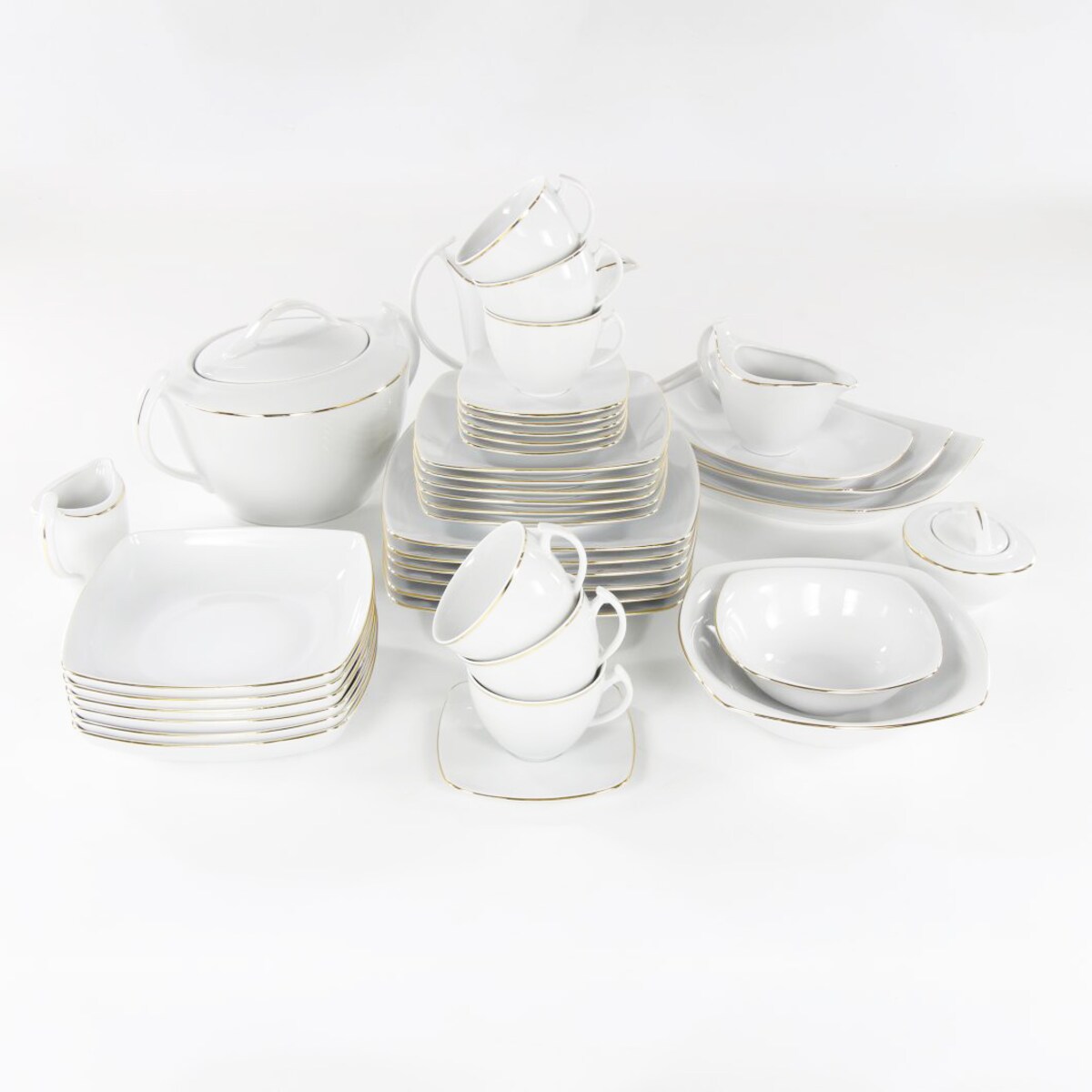 Zestaw talerzy dla 6 osób 18 el. Akcent Złota Linia 3603