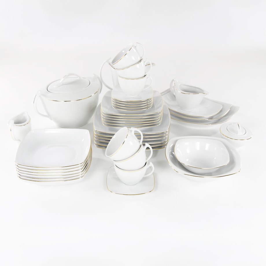 Zestaw talerzy dla 6 osób 18 el. Akcent Złota Linia 3603