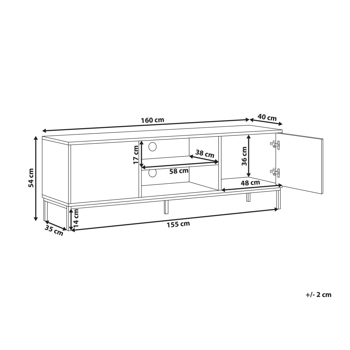 Szafka RTV CARAQUET Ciemnobrązowy