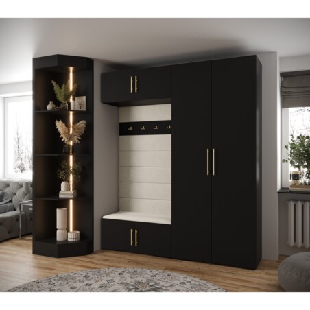 Garderoba do przedpokoju INOVA 3 Z18 czarny+złoty+manila02