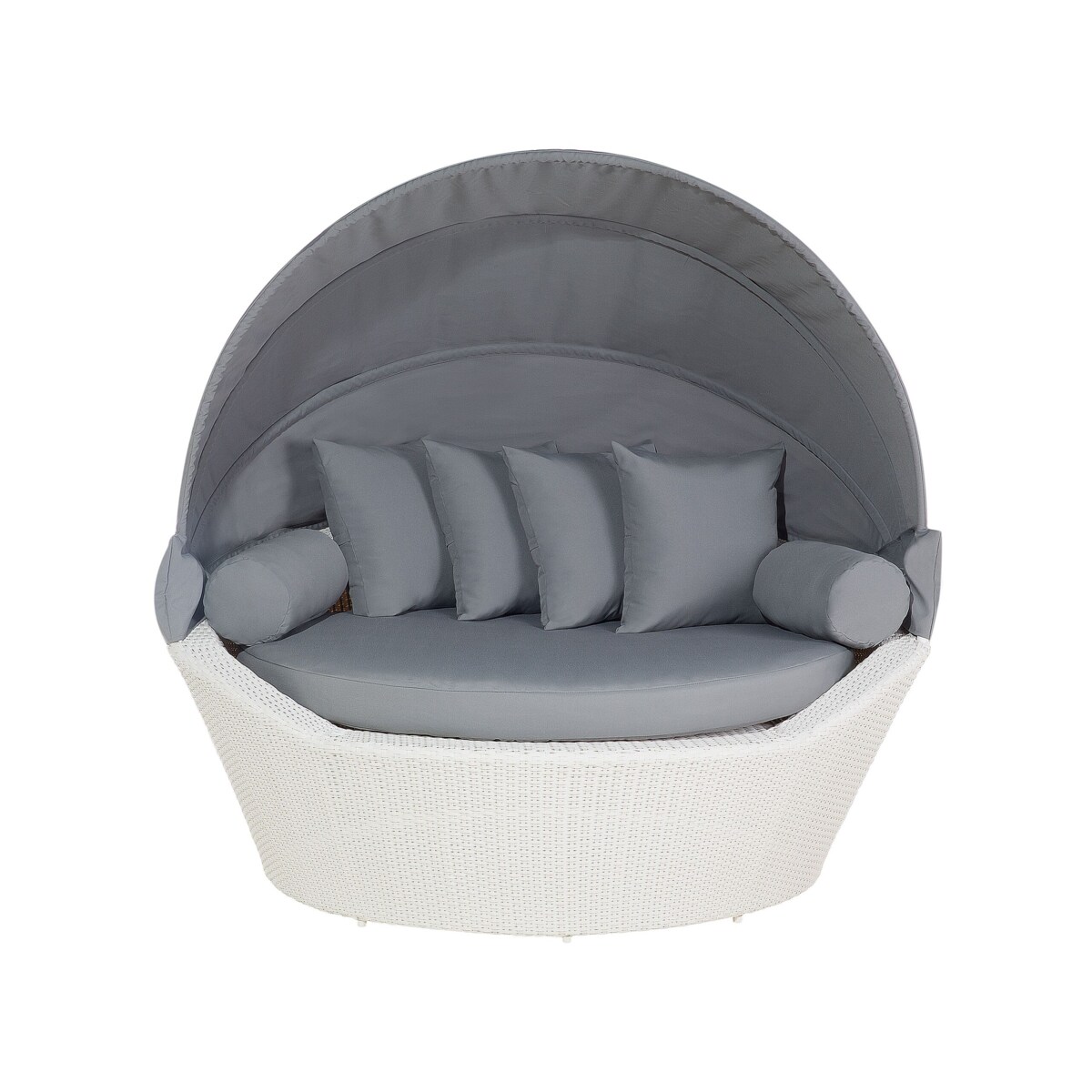 Kosz ogrodowy z technorattanu biało-szary SYLT