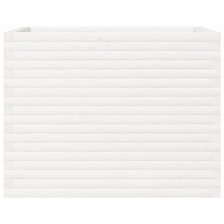 vidaXL Donica ogrodowa, biała, 90x60x68,5 cm, lite drewno sosnowe