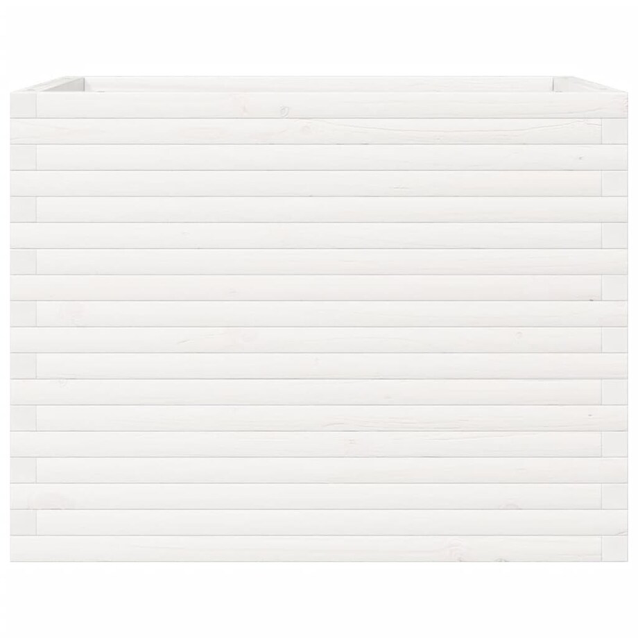 vidaXL Donica ogrodowa, biała, 90x60x68,5 cm, lite drewno sosnowe