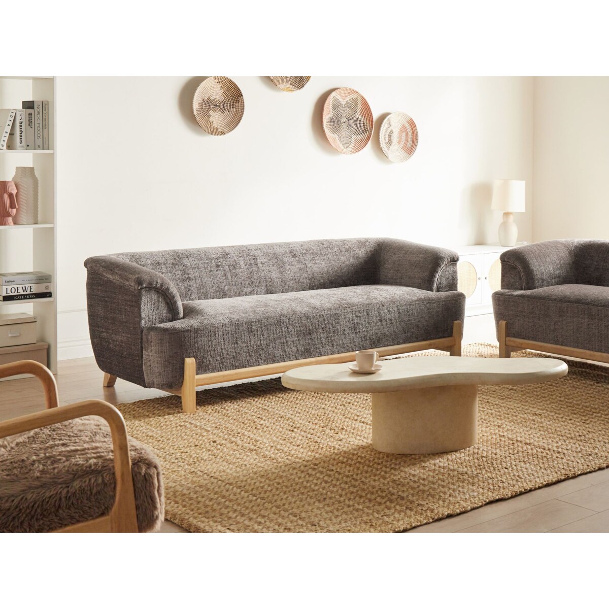 Sofa dla 3 osób ALNOR Szenil Brązowy