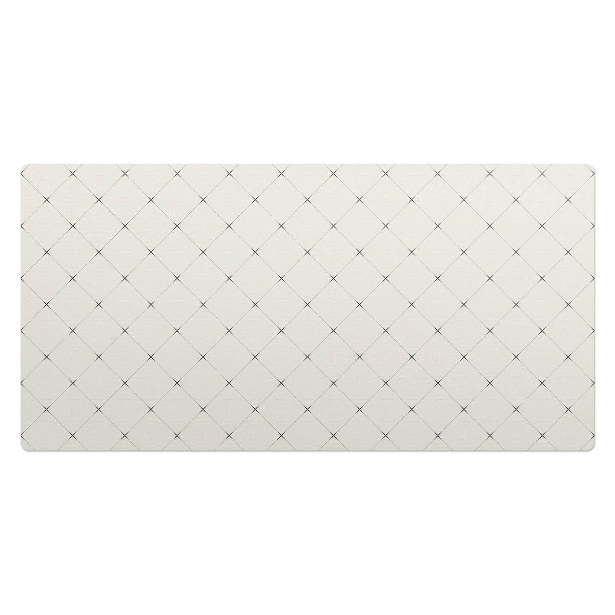 Kremowa mata na biurko Siatka rombów, 100x50 cm