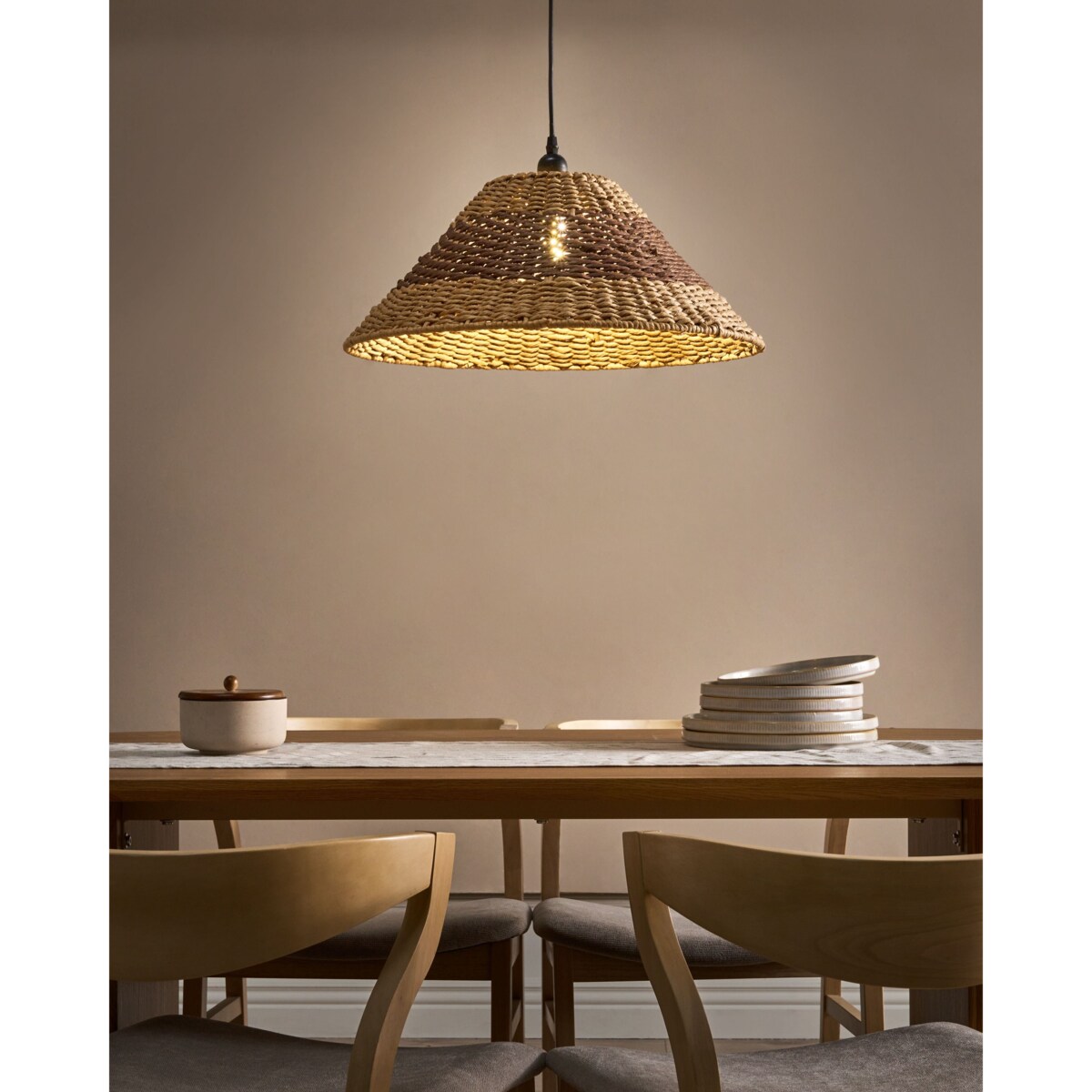 Lampa wisząca BANCAL Papierowa plecionka Naturalny