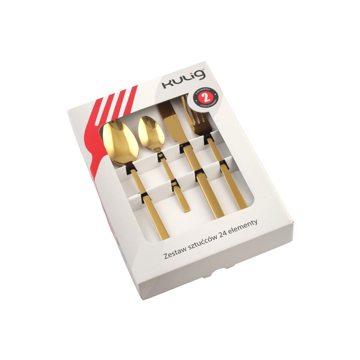 Komplet sztućców Piano gold 24 sztuki w pudełku 29330