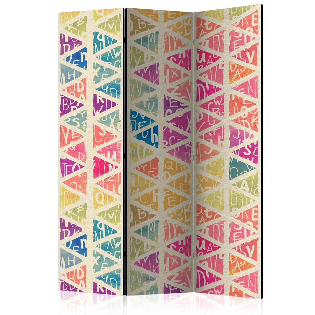 Parawan jednostronny Tła i desenie 135x172 cm 3-częściowy biały