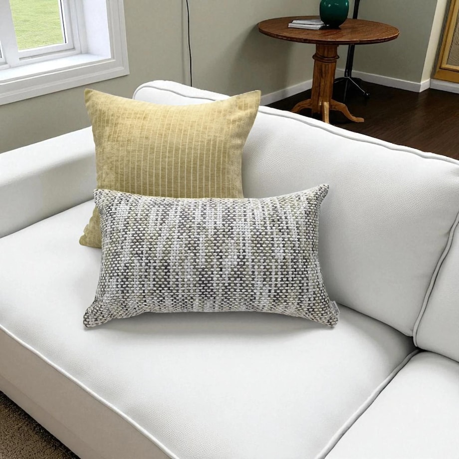 Szaro-Beżowa Poduszka Dekoracyjna Stella 50x30 - melanż