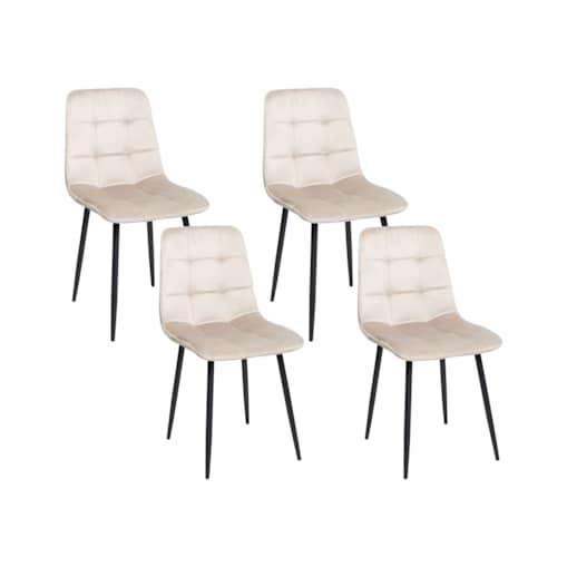 Krzesło do jadalni Zestaw 4 Welur Beżowoszary POWELL