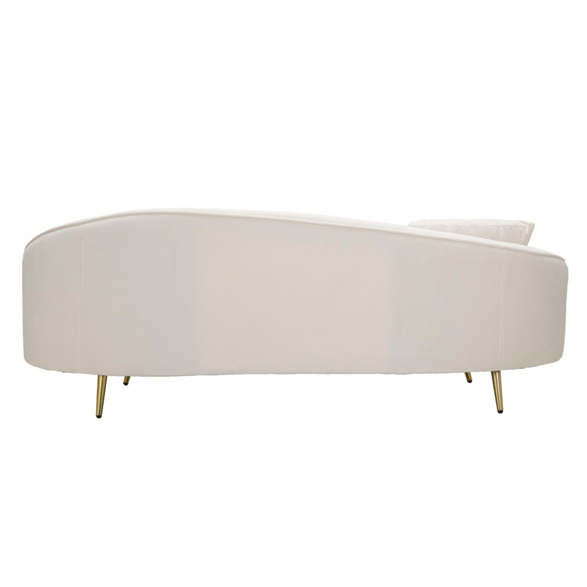 Sofa Oslo, kolor kremowy i złoty, poliester, drewno eukaliptusowe i metal, 185 x 84 x 68 cm, do salonu, Mauro Ferretti