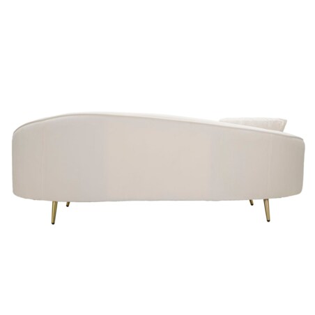 Sofa Oslo, kolor kremowy i złoty, poliester, drewno eukaliptusowe i metal, 185 x 84 x 68 cm, do salonu, Mauro Ferretti