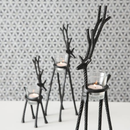 Świecznik Reindeer 36cm black, 8 x 13 x 36 cm