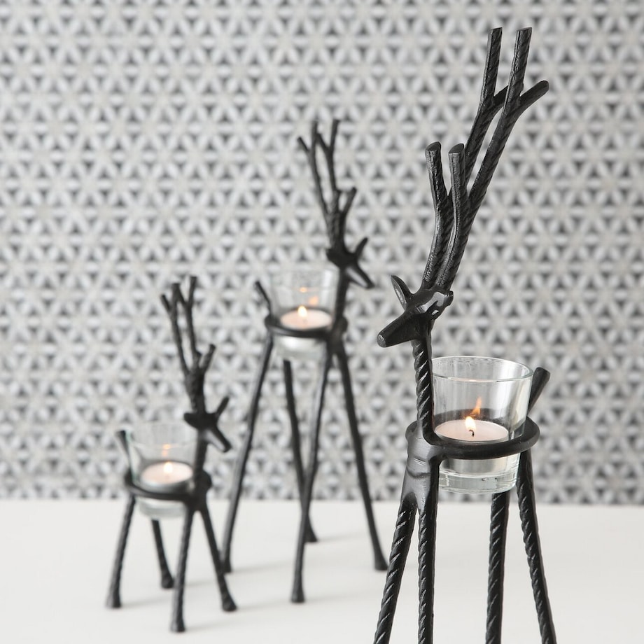 Świecznik Reindeer 36cm black, 8 x 13 x 36 cm