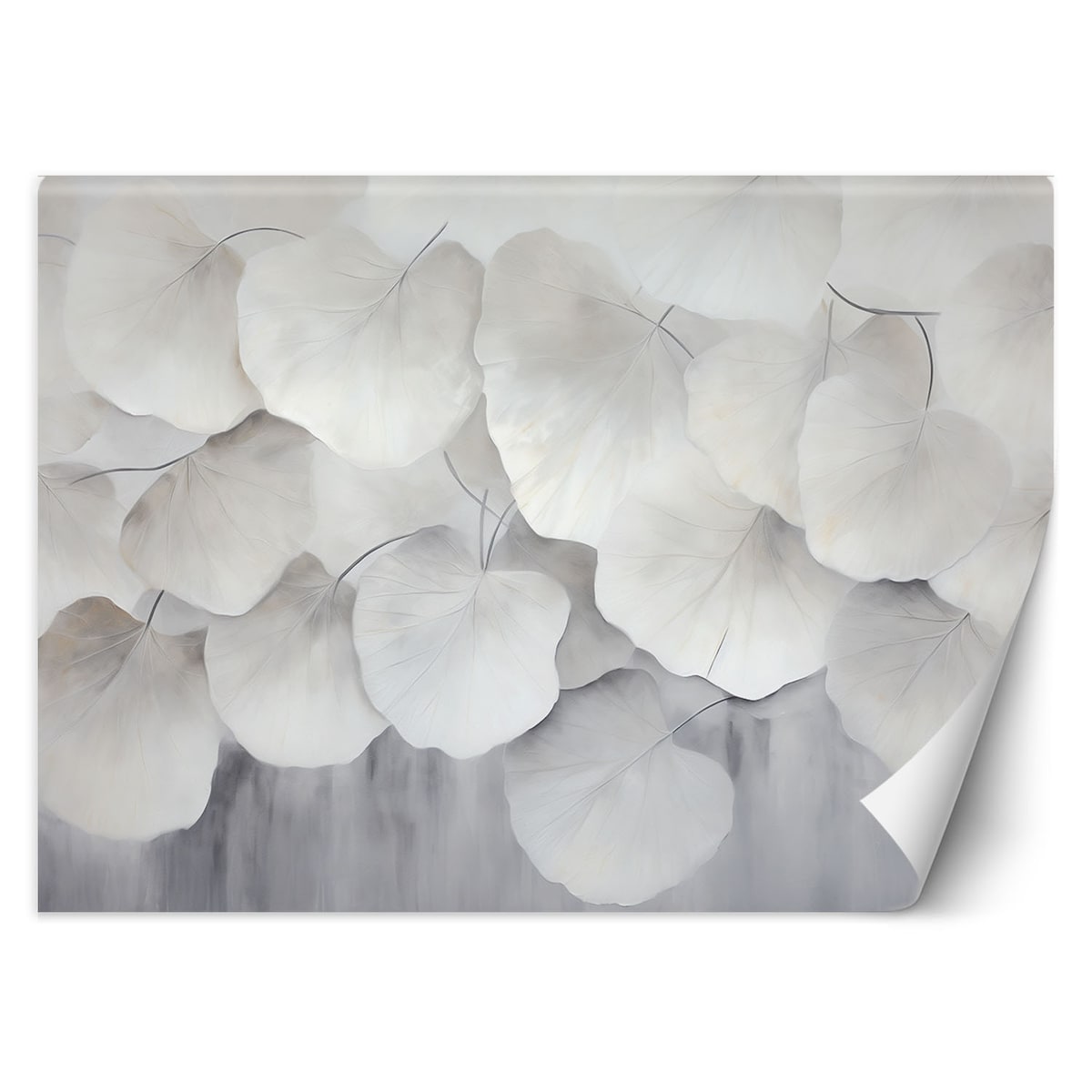 Fototapeta, Beżowe liście miłorzębu natura beton boho 400x280