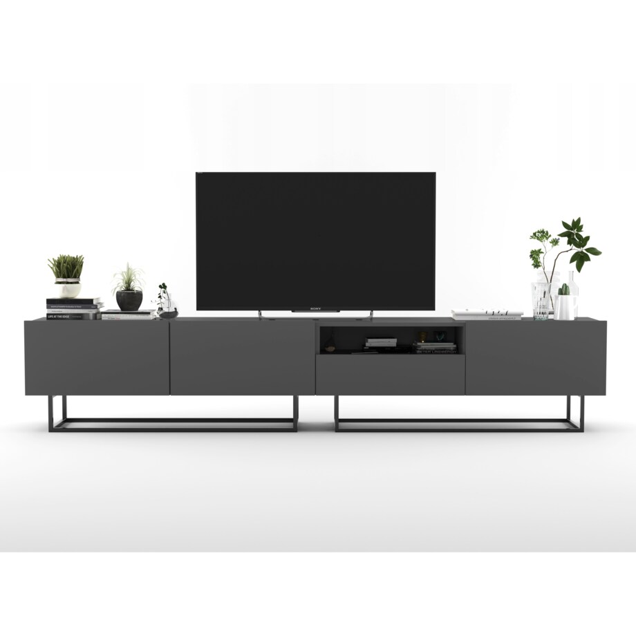 Szafka RTV Loft Grafit MAT Komoda RTV Loft Szuflada 240 cm