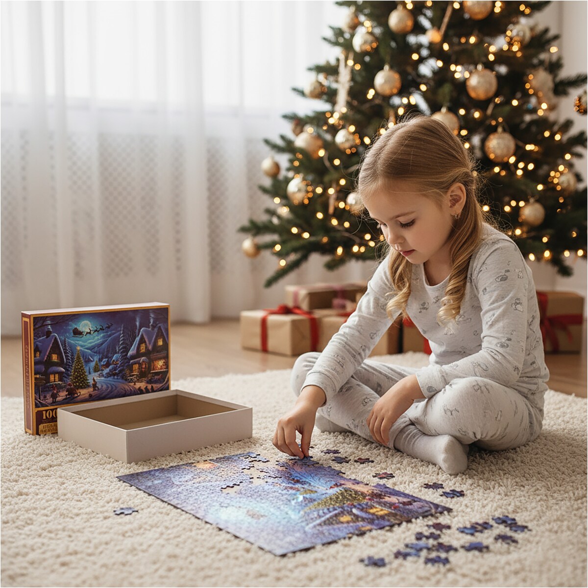 Kalendarz Adwentowy Puzzle 1008 El. Świąteczne Prezent Miasteczko