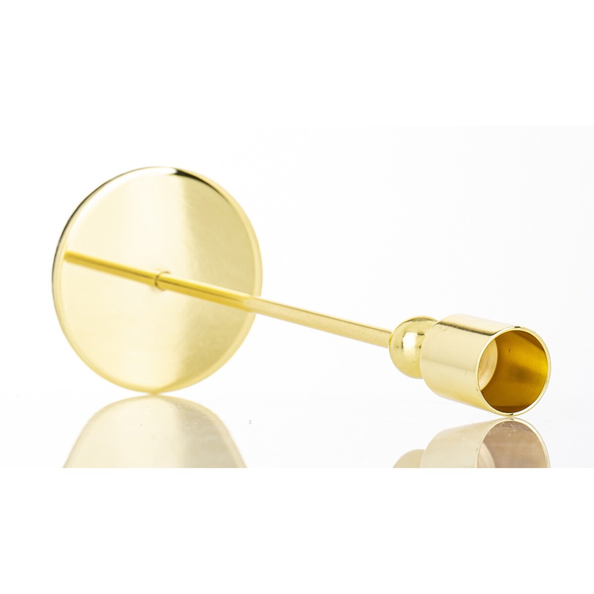 Świecznik metalowy złoty 22x8 x8 cm SOTILLE z 1 kulką