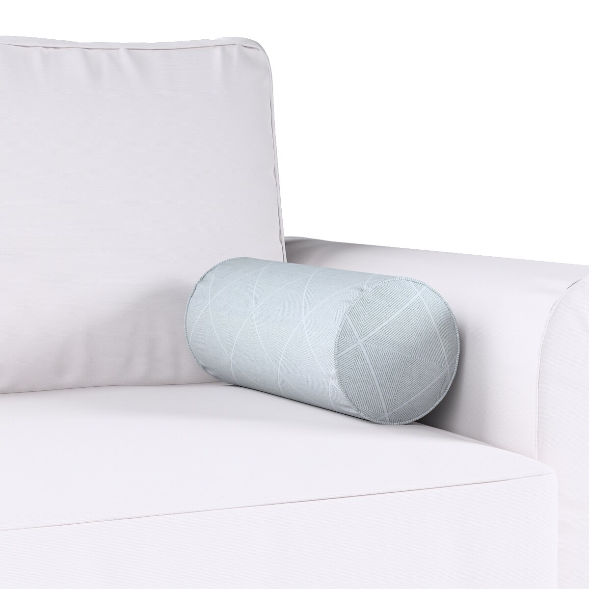 Poduszka wałek prosty, szaro-srebrne romby, Ø16 x 40 cm, Sunny