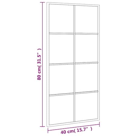 vidaXL Lustro ścienne, czarne, 40x80 cm, prostokątne, żelazo