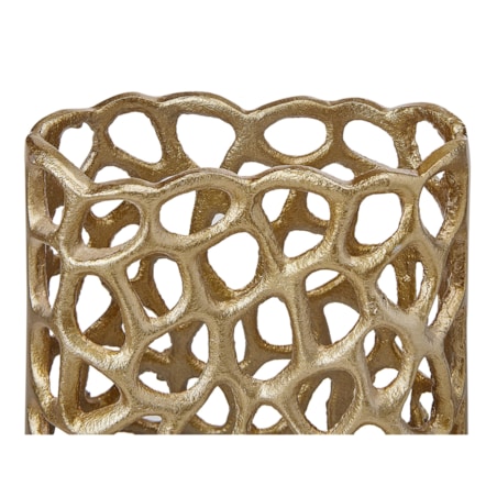 Wazon dekoracyjny metalowy złoty SANCHI