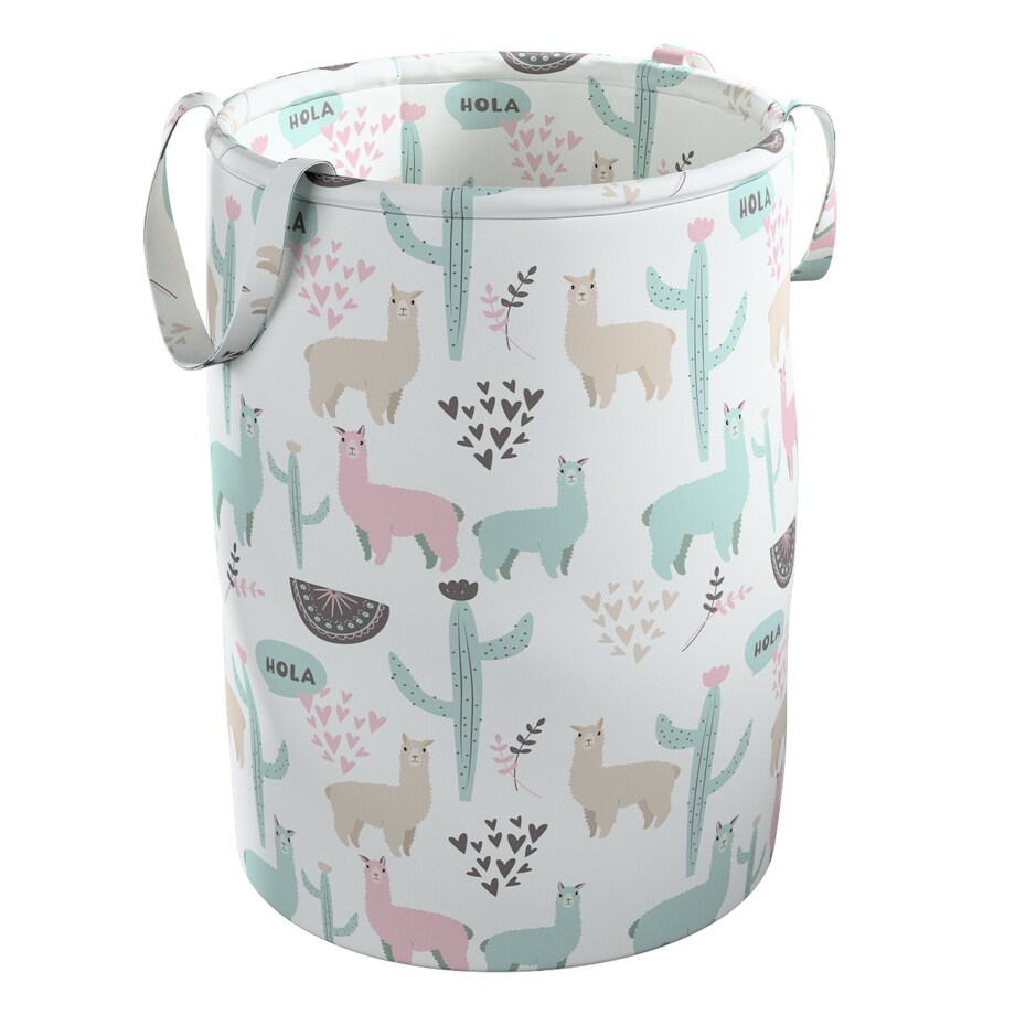 Kosz na zabawki Tobi, pastelowe lamy na jasnoszarym tle, 40x60cm, Magic Collection