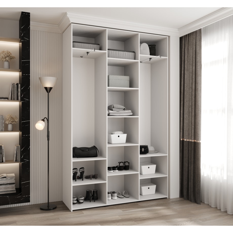 Szafa trzydrzwiowa Como 2 150 gł.40 biały+złoty