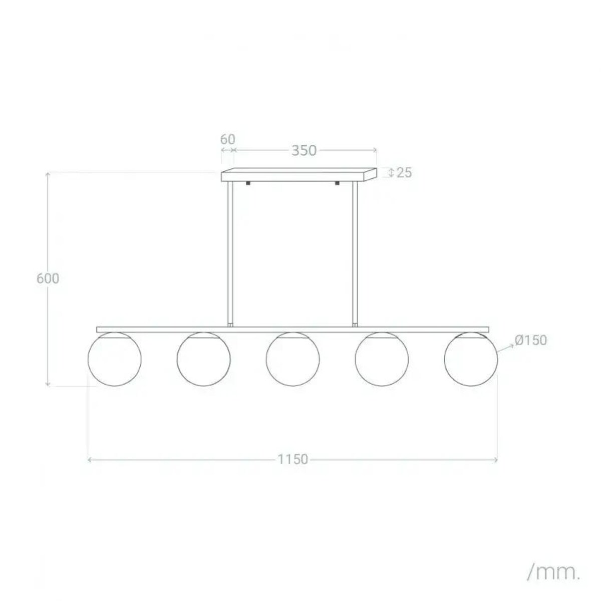 Lampa zwieszana szkło Milano ABR-LWM-6XE27 Abruzzo molekuły złoty biały