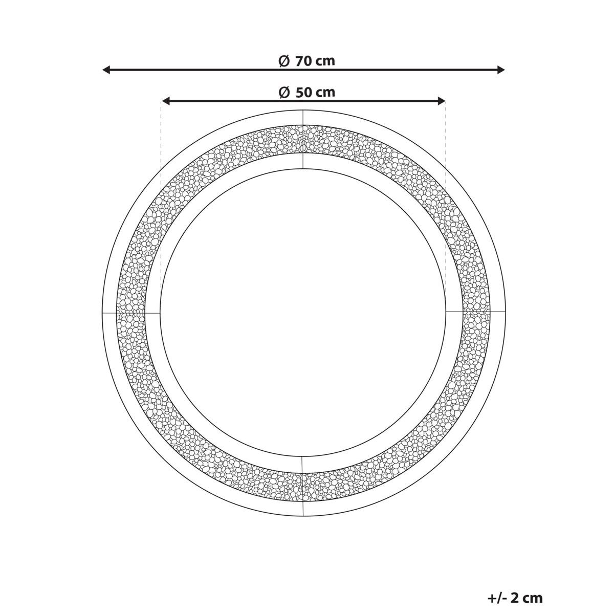 Okrągłe lustro ścienne ø 70 cm srebrne ERBRAY