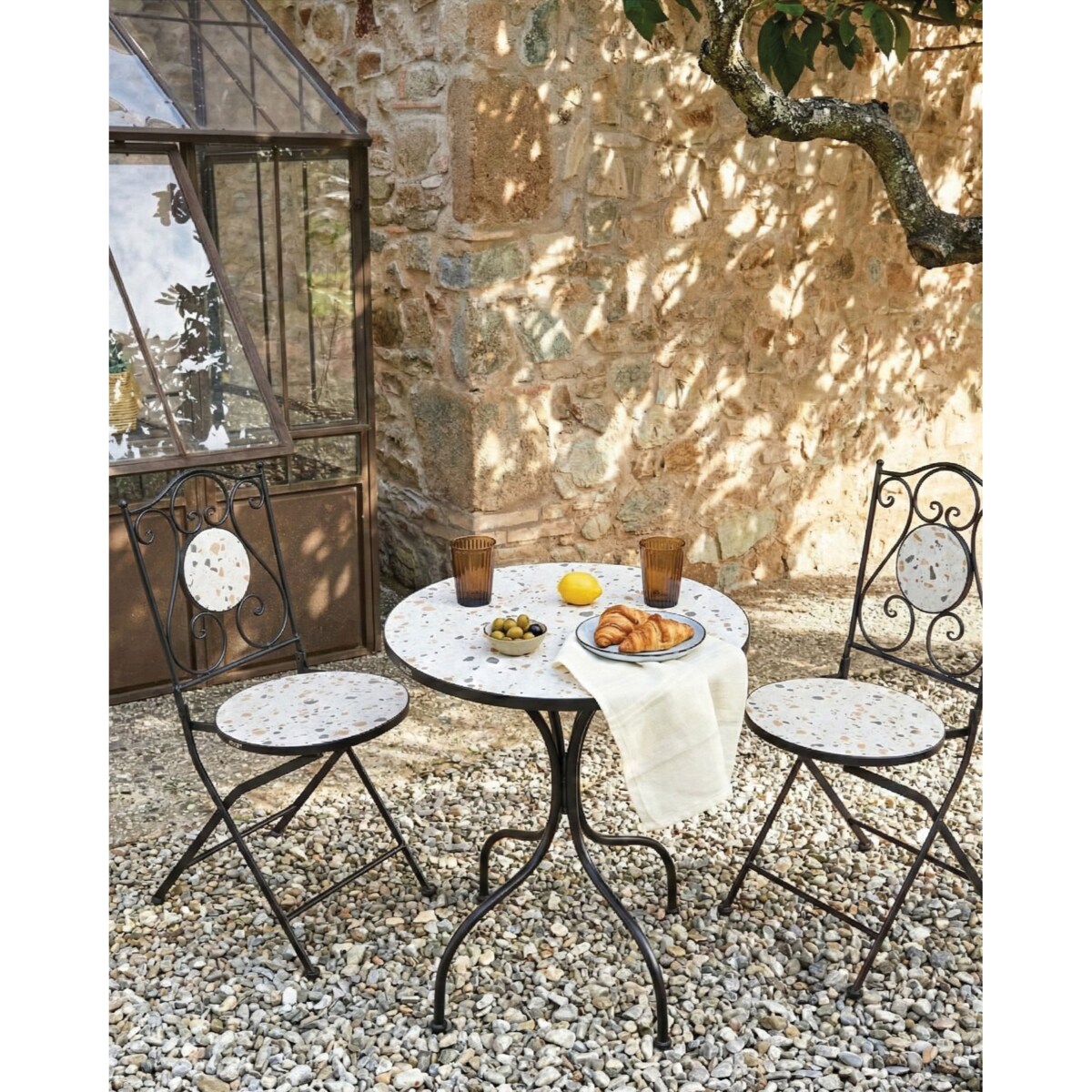 Zestaw 2 krzeseł ogrodowych ARTENA Składane Metal Czarny