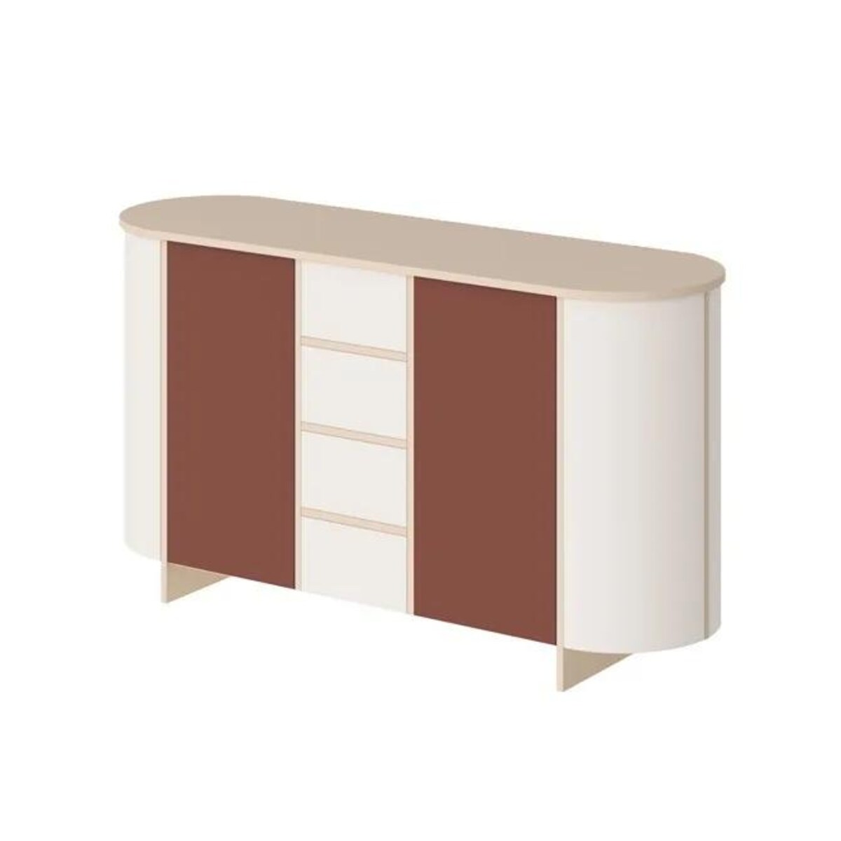 Komoda MEDUNO 163 2D4S bordowa/kaszmirowa