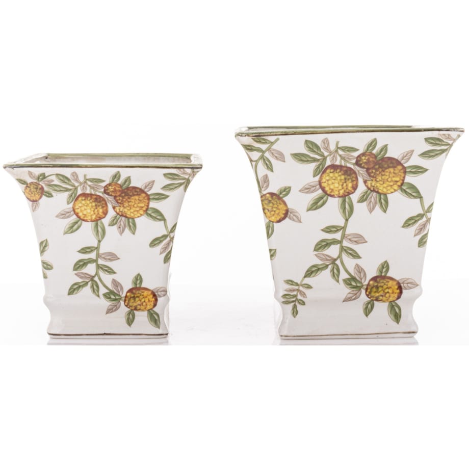 Osłonka 2 szt. porcelanowa 15,5x25x17,5 i 18,5x29,5x20 cm PAJAROS pudełkowa