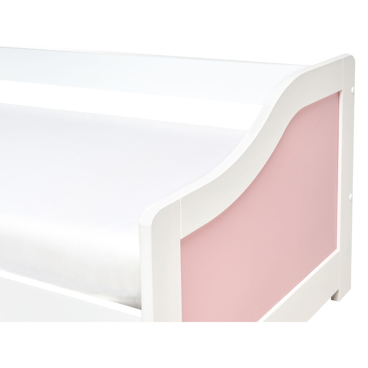 Łóżko wysuwane Drewno sosnowe LUNERAY 90 x 200 cm Różowy