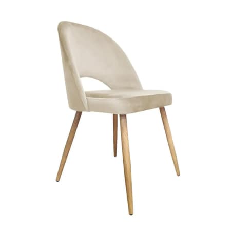 Krzesło ISKAR 2 VELVET beżowe/dąb