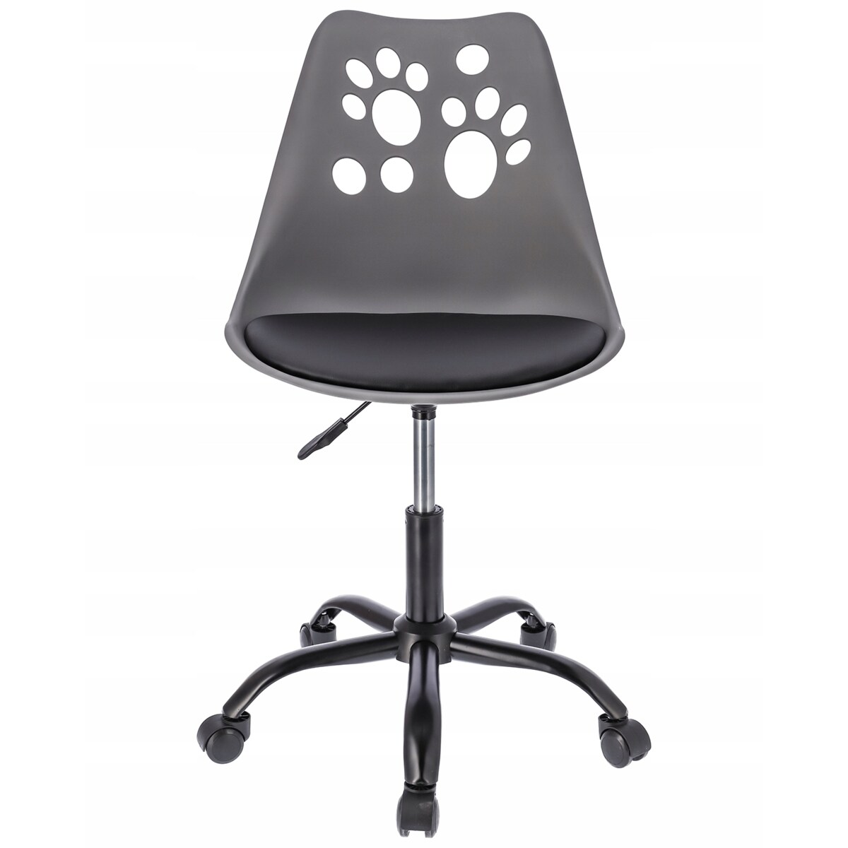 Krzesło plastikowe obrotowe biurowe JOY szaro-czarne