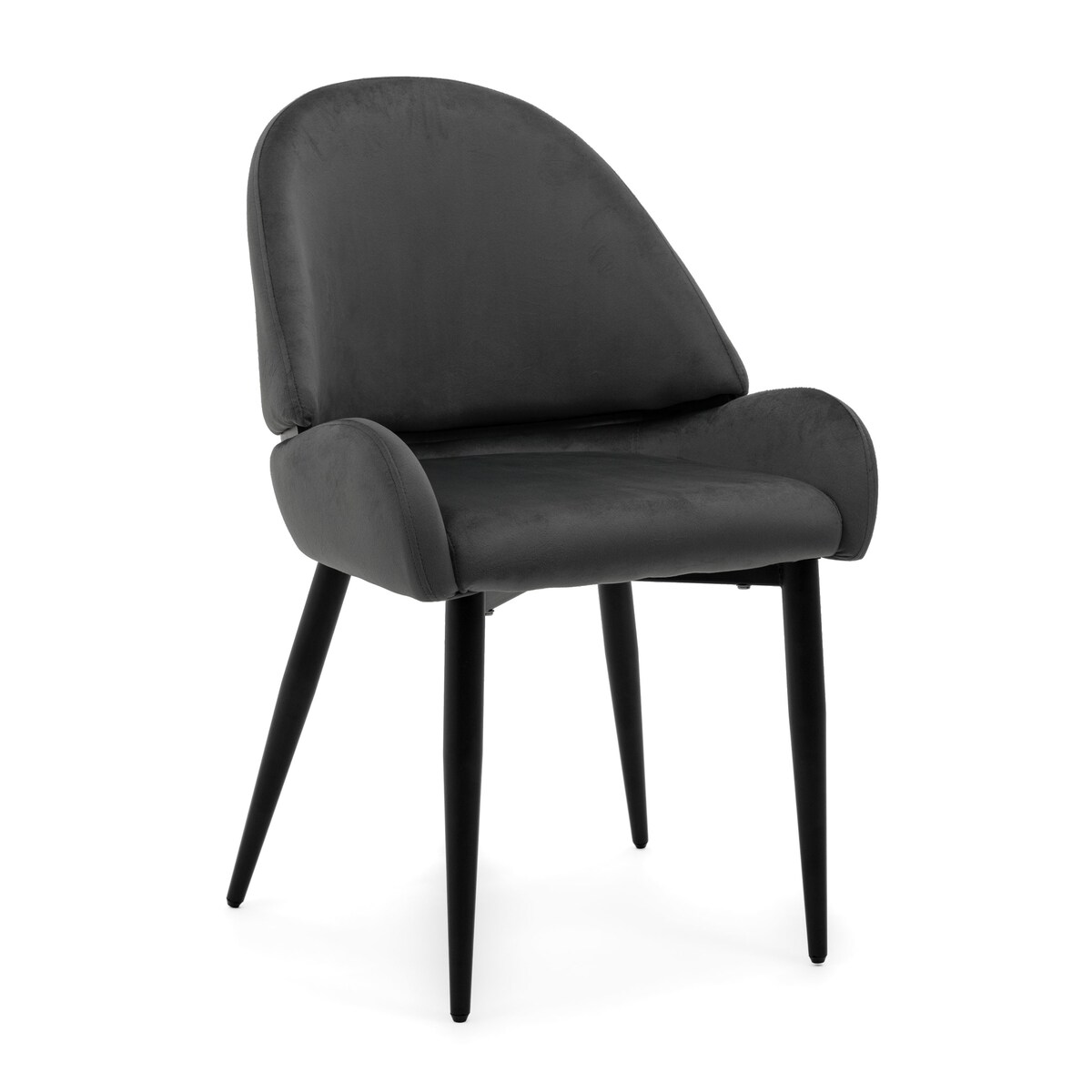 Krzesło tapicerowane welurowe do salonu BERGAMO szare