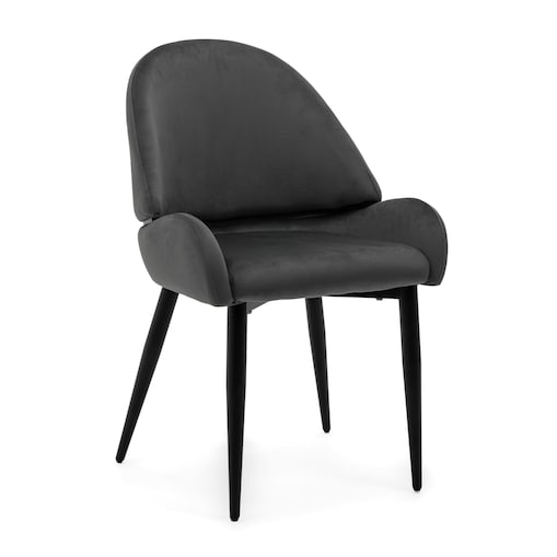 Krzesło tapicerowane welurowe do salonu BERGAMO szare