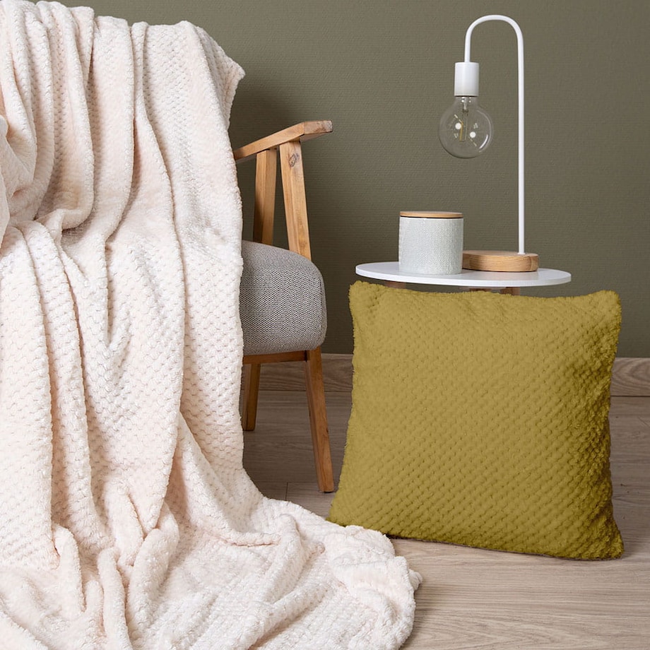 Poszewka żakardowa 40x40 kolor oliwka