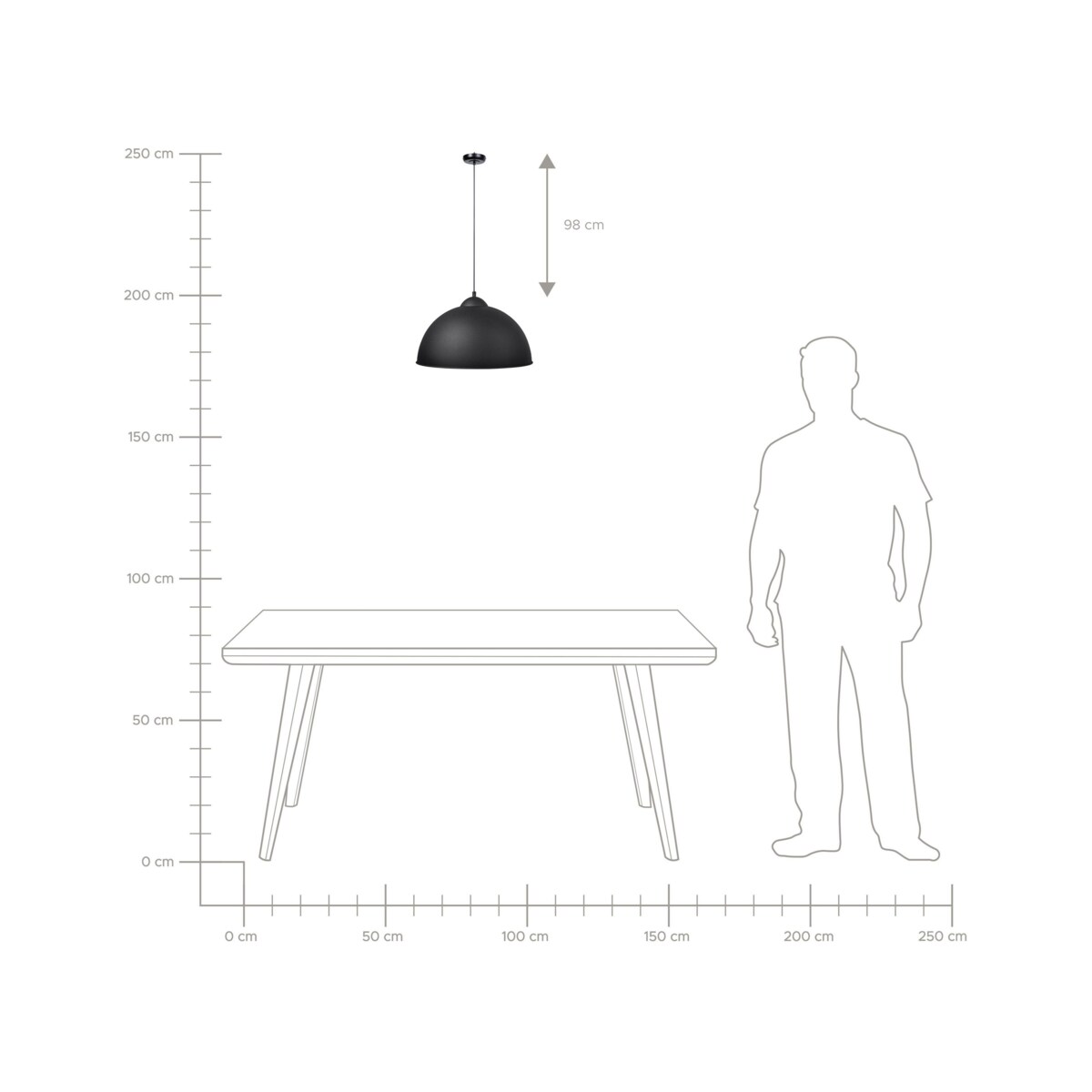 Lampa wisząca CETINA Metal Czarny