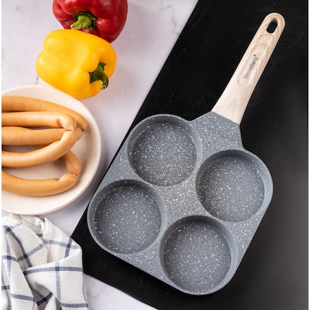 Patelnia marmurkowa 4 w 1 do naleśników jajek placków pancake 18cm SZARA KLAUSBERG