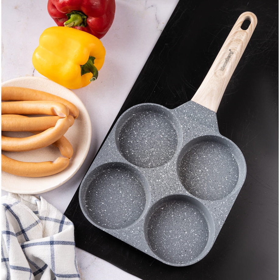 Patelnia marmurkowa 4 w 1 do naleśników jajek placków pancake 18cm SZARA KLAUSBERG