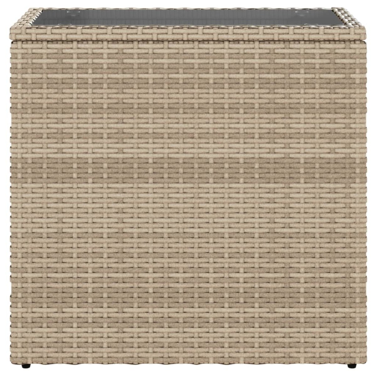 vidaXL Stolik ogrodowy ze szklanym blatem, beżowy, 58x27,5x55 cm