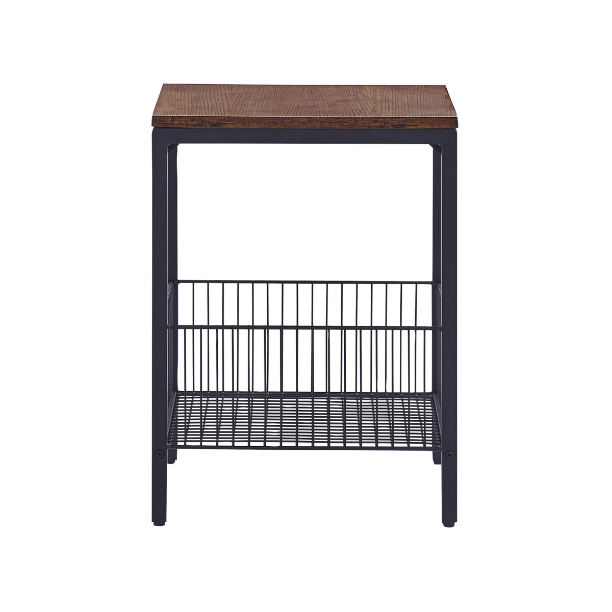 Stolik pomocniczy ciemne drewno z czarnym KENNER