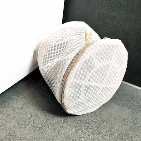 Siatka Worek Na Pranie Ubrań Bielizny Kosz Na Pranie 16X16 Cm Beżowy