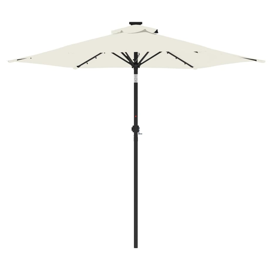 vidaXL Parasol ogrodowy z LED, stalowy słupek, biały, 225x225x212 cm