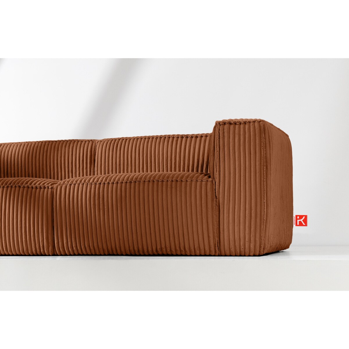 KONSIMO FEROX Duża sofa 3 osobowa, rudy