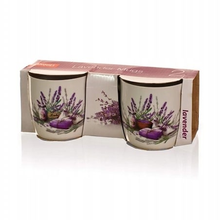 KUBEK ceramika 2x 360 ml lawenda kubków na herbatę święta prezent
