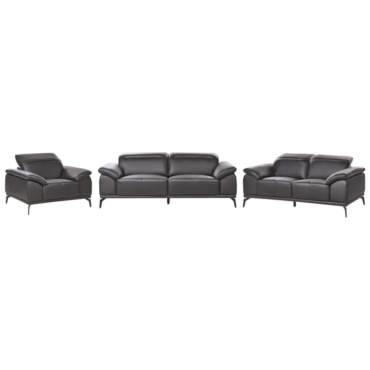 Komplet wypoczynkowy dla 6 osób VEJEN Ekoskóra Czarny